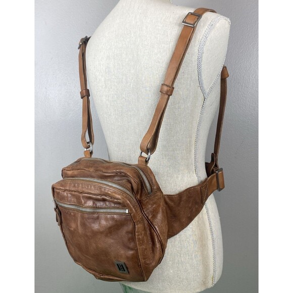 RARE VHTF A.S. 98 Brewer Backpack Brown Distressed Leather Medium Size - Picture 2 of 16